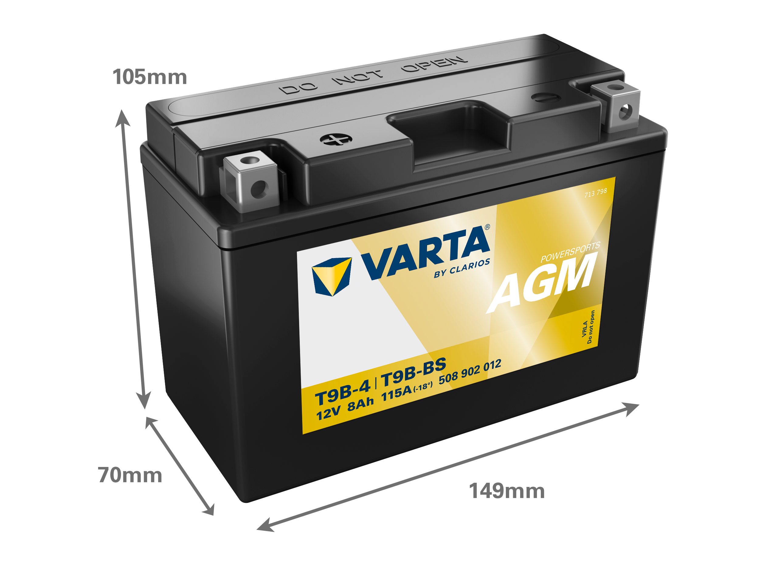 Dimensioni della batteria VARTA 508902012