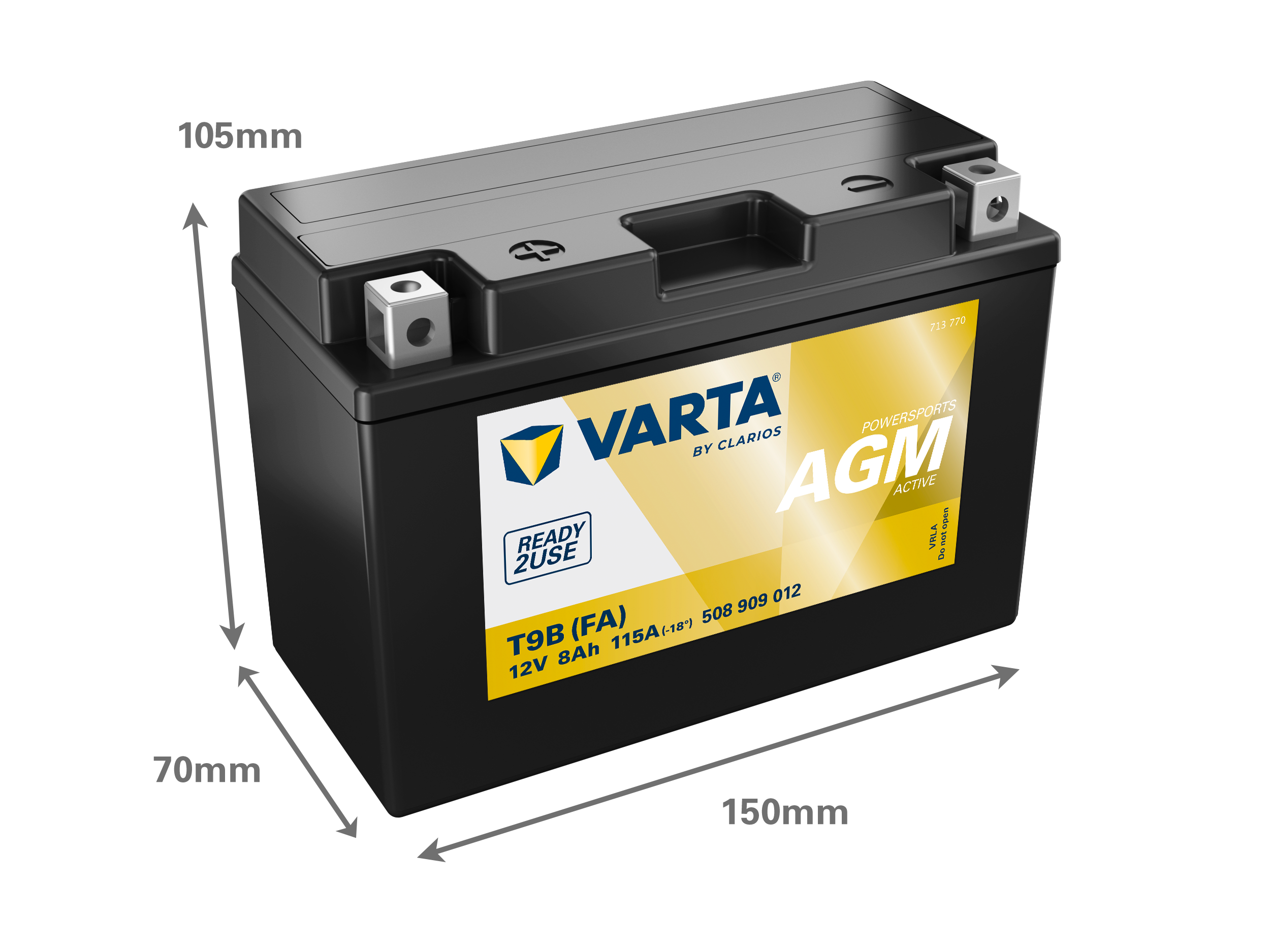 Dimensions de la batterie VARTA 508909012