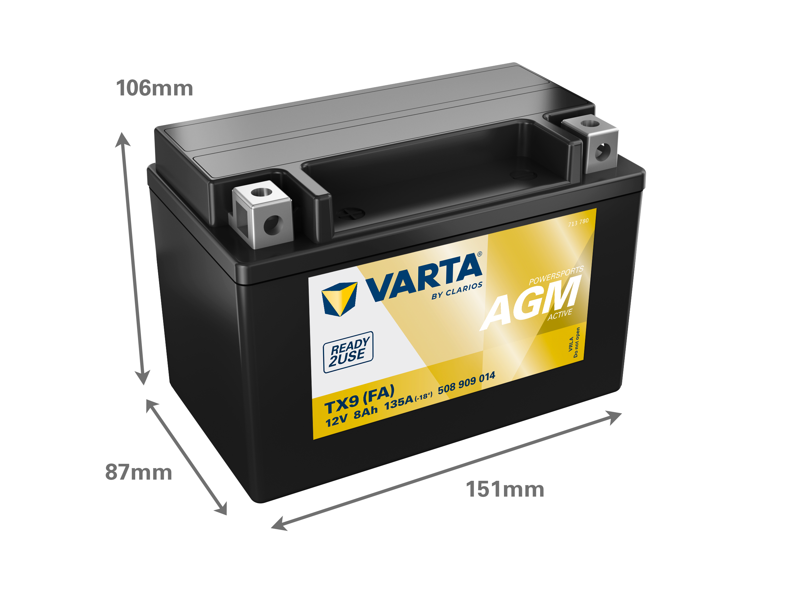 Dimensioni della batteria VARTA 508909014