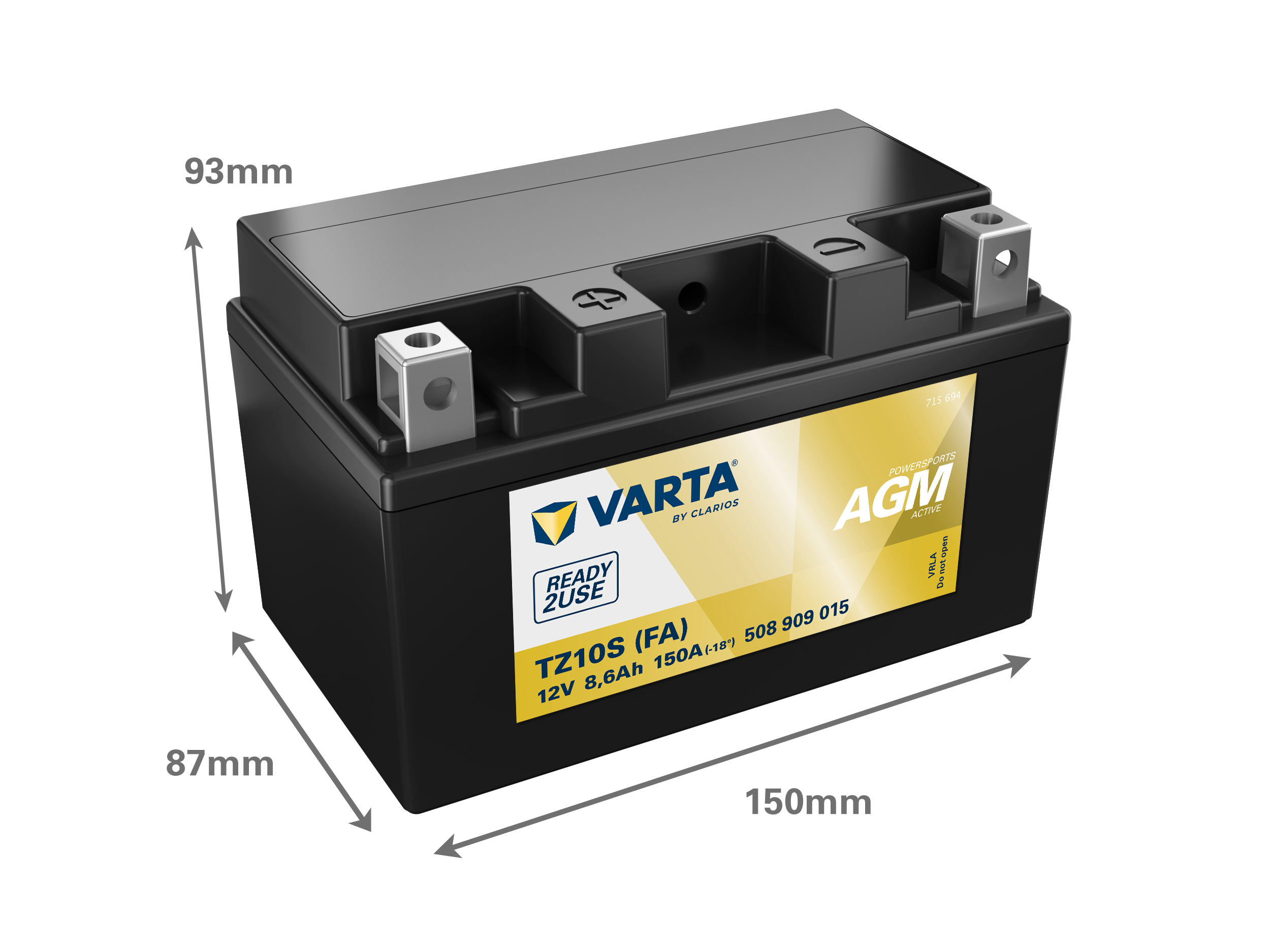 Dimensioni della batteria VARTA 508909015