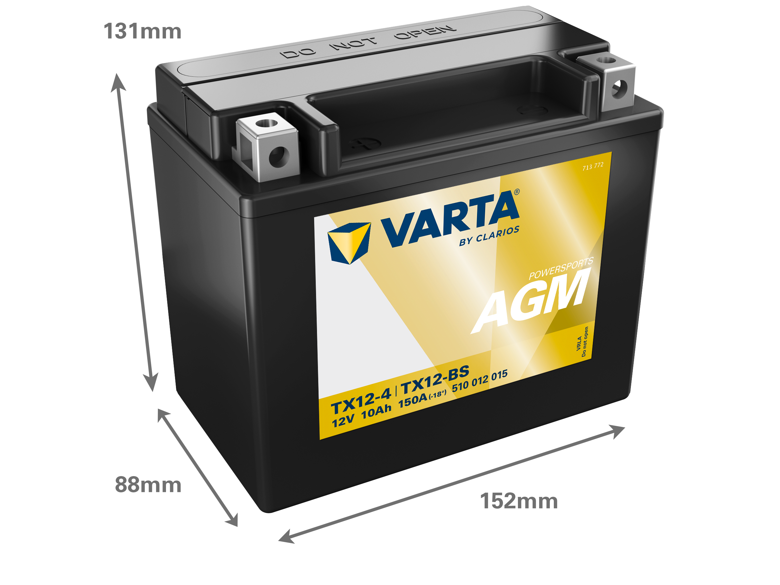 Dimensiones de la batería VARTA 510012015