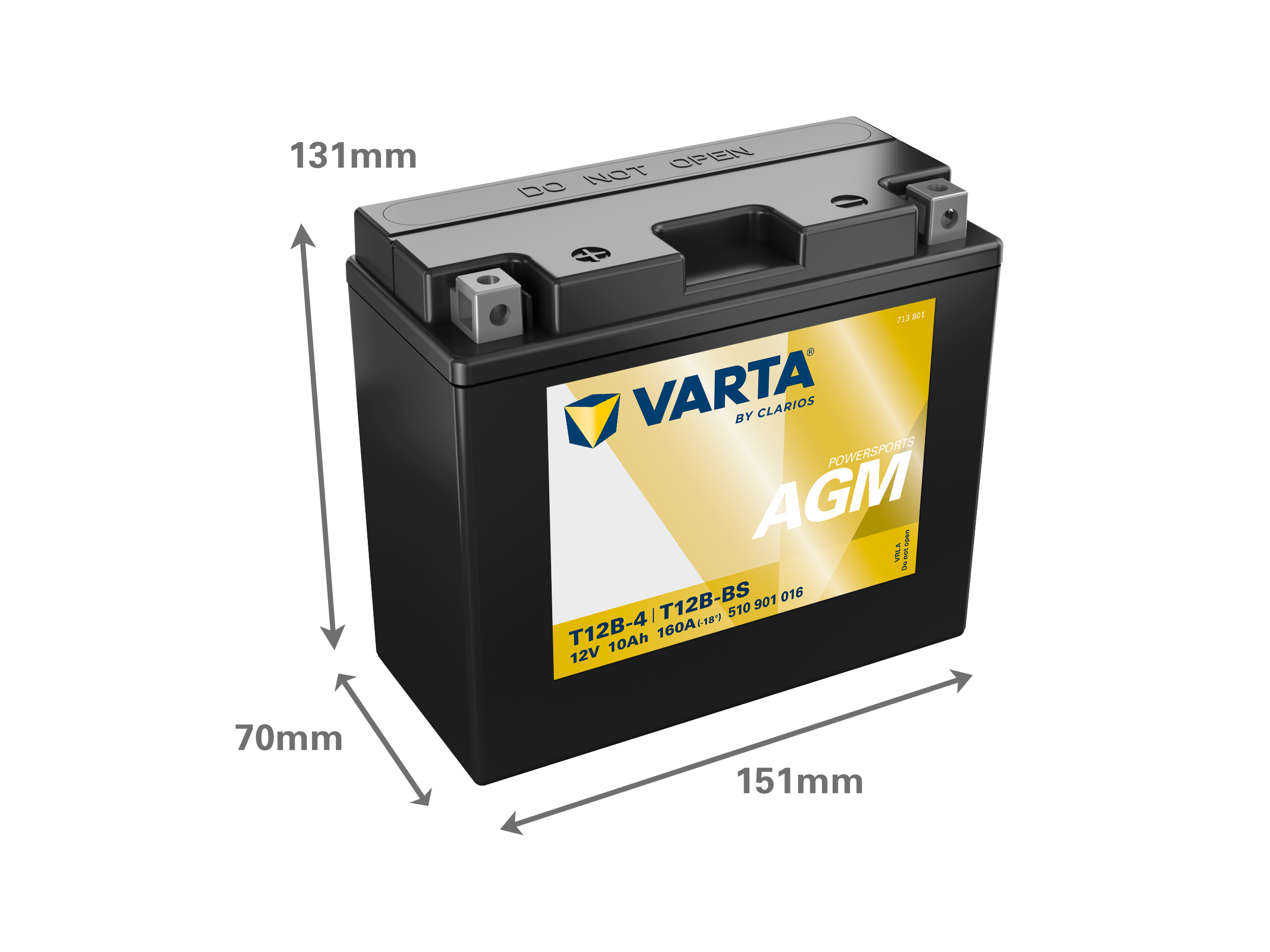 Dimensões da bateria VARTA 510901016