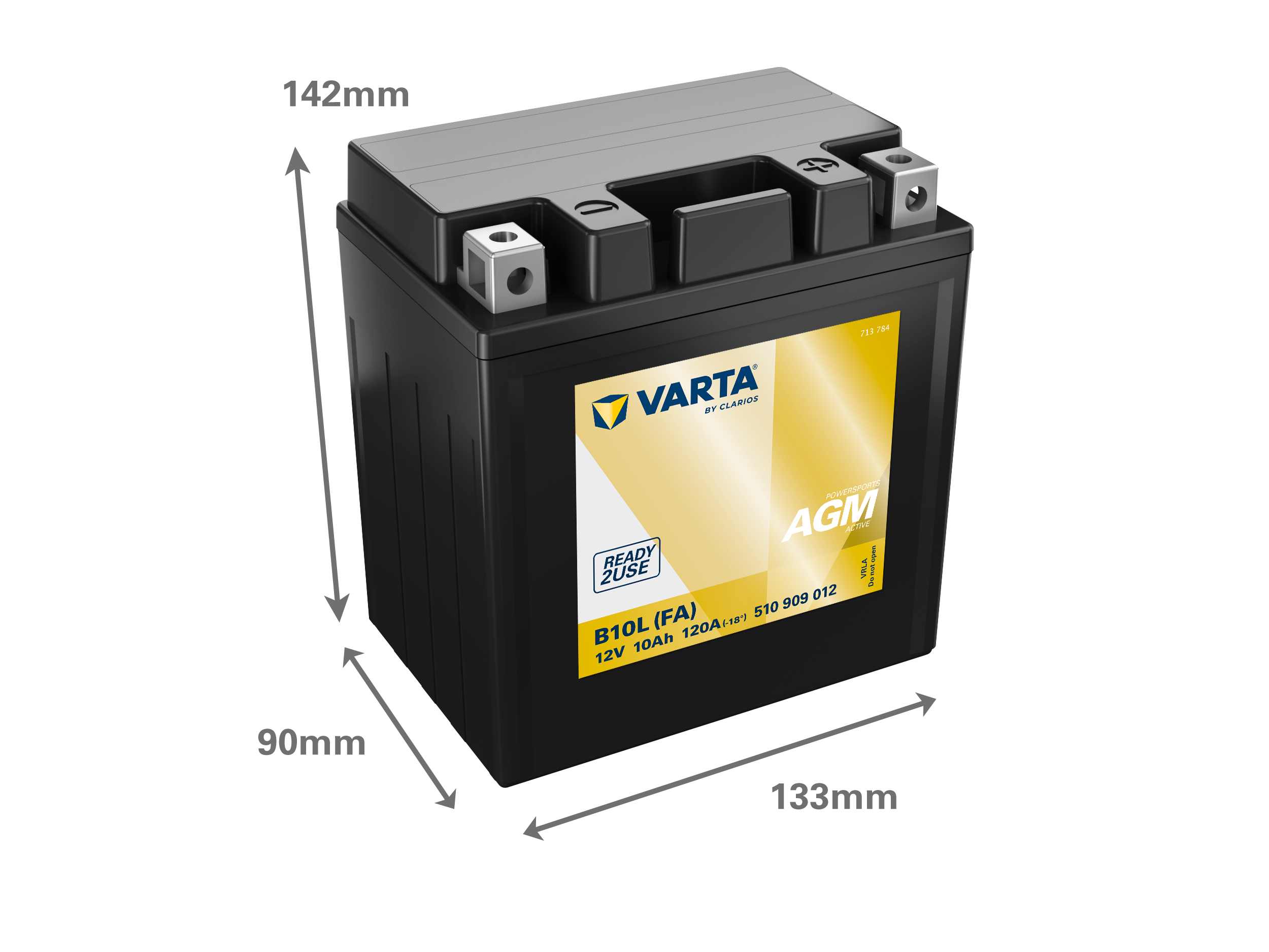 Dimensões da bateria VARTA 510909012