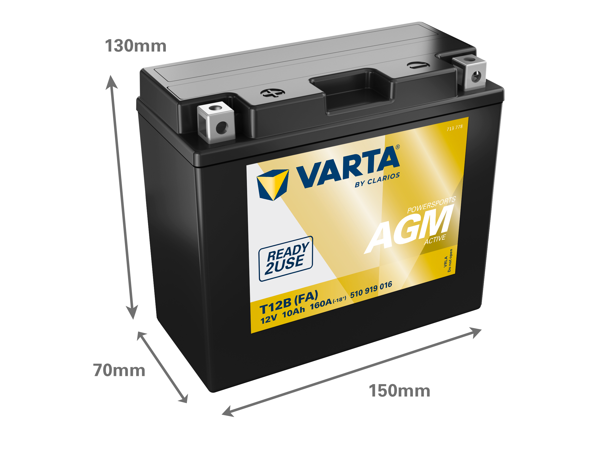 Dimensions de la batterie VARTA 510919016