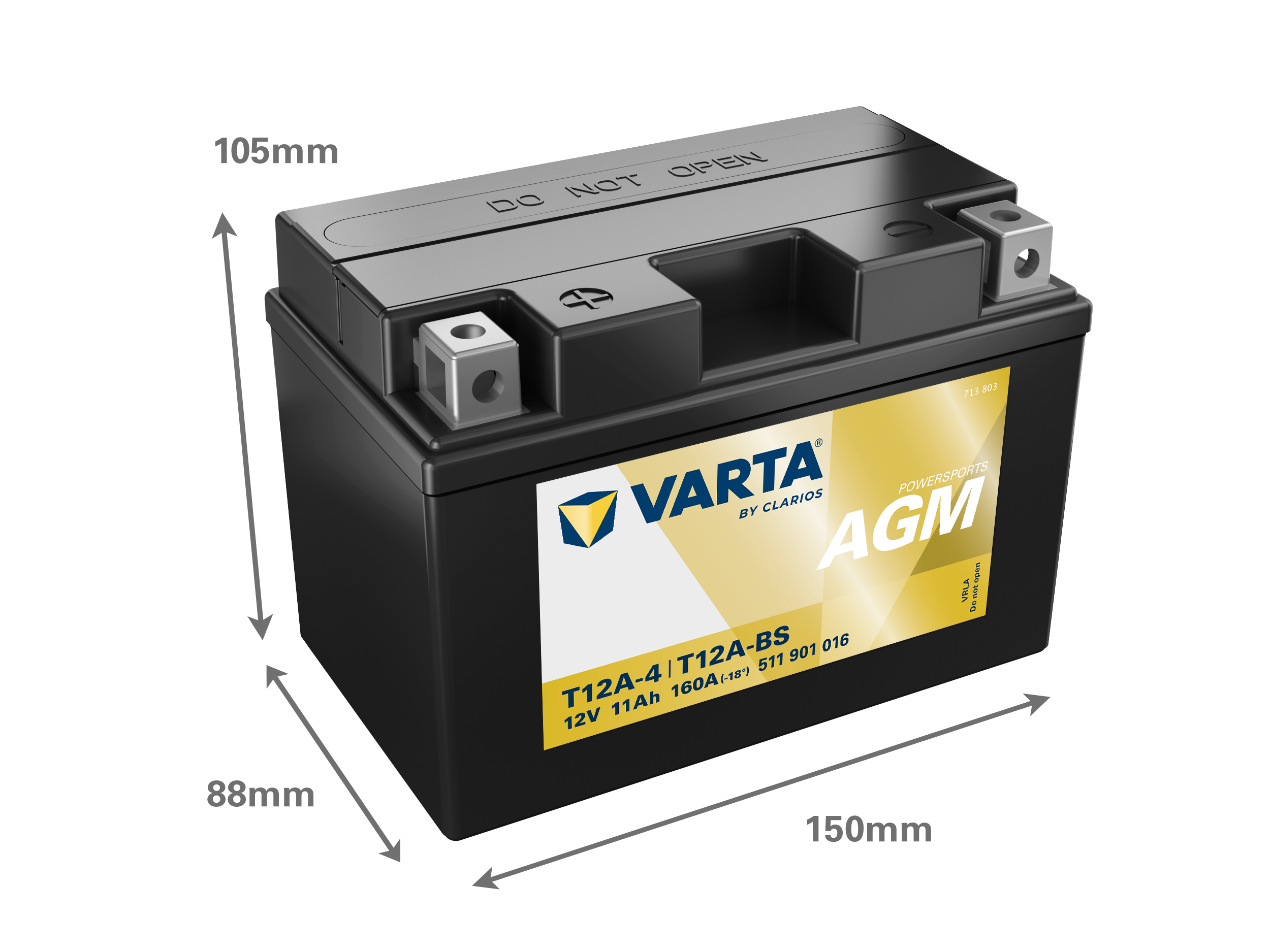 Maße der VARTA 511901016 Batterie