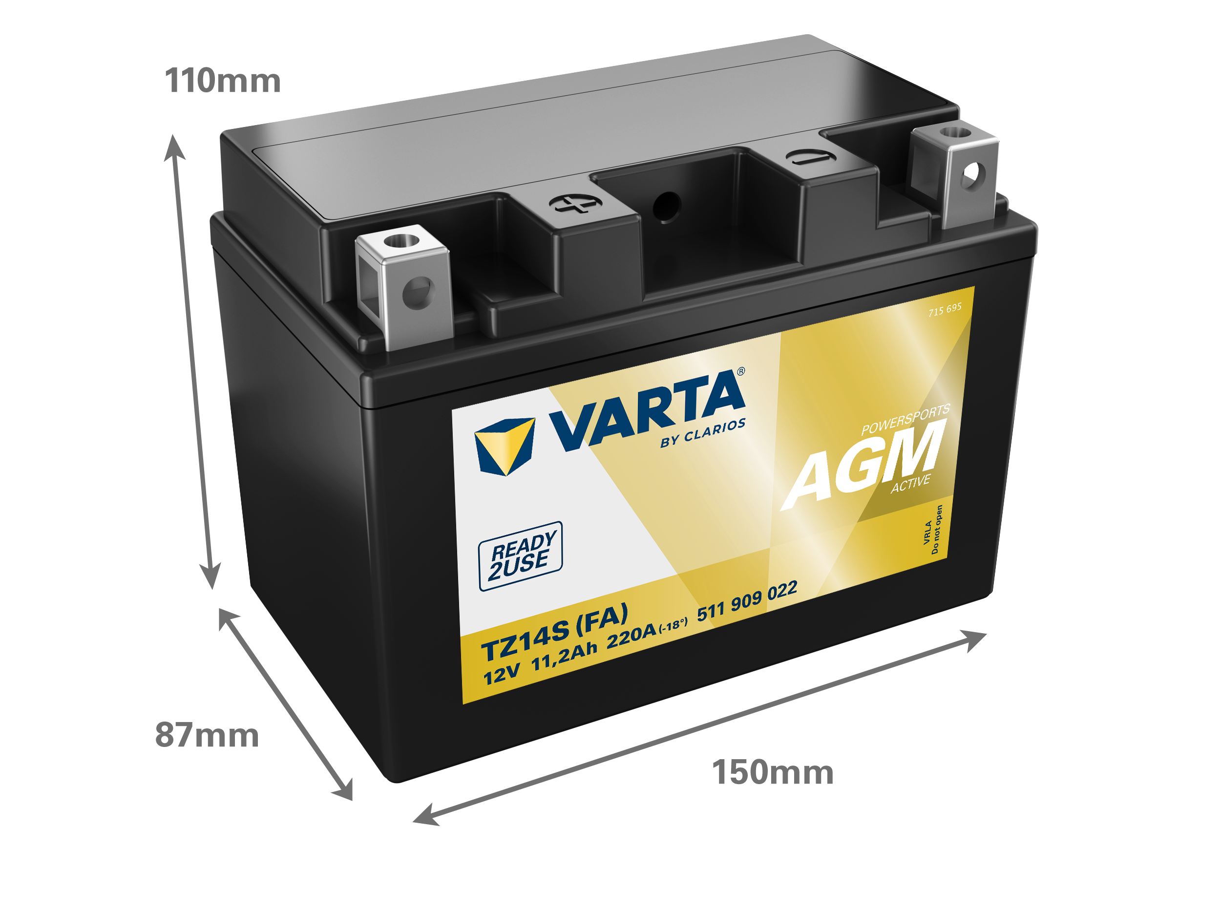 Dimensioni della batteria VARTA 511909022
