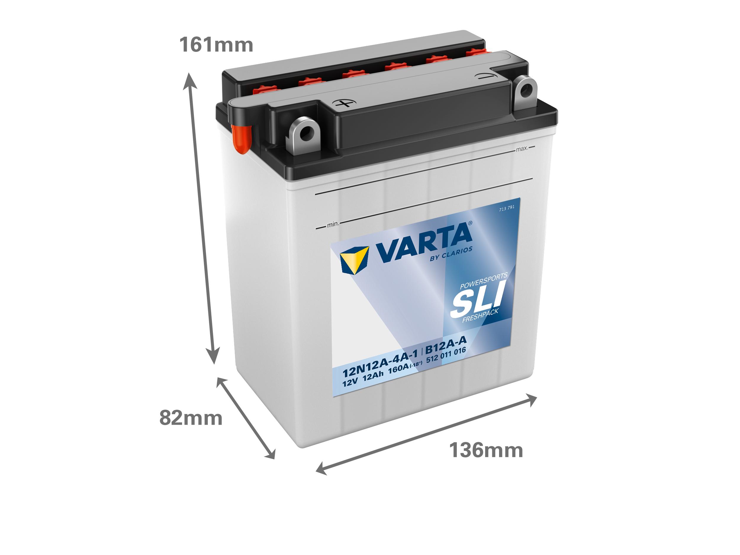 Dimensioni della batteria VARTA 512011016