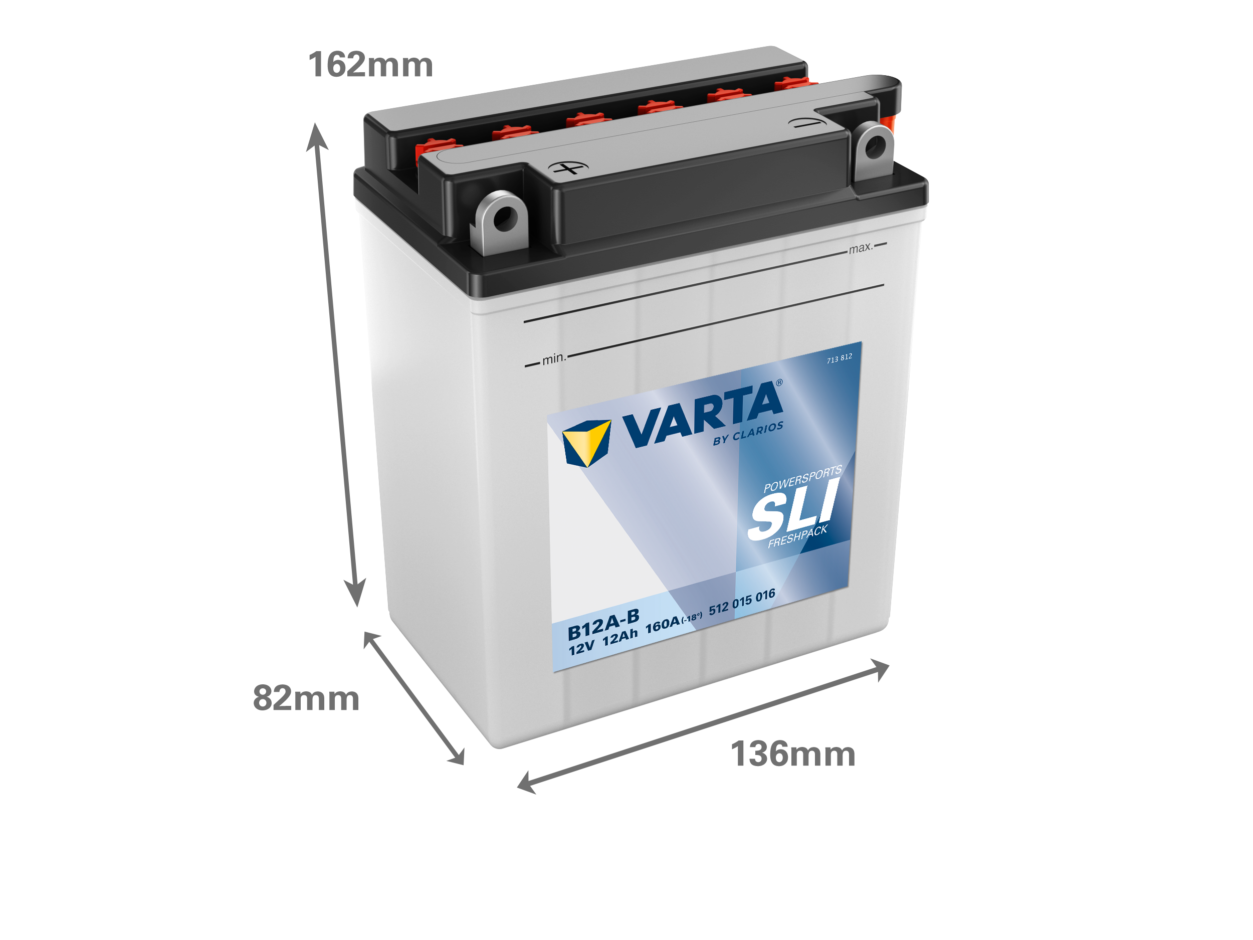 Dimensions de la batterie VARTA 512015016