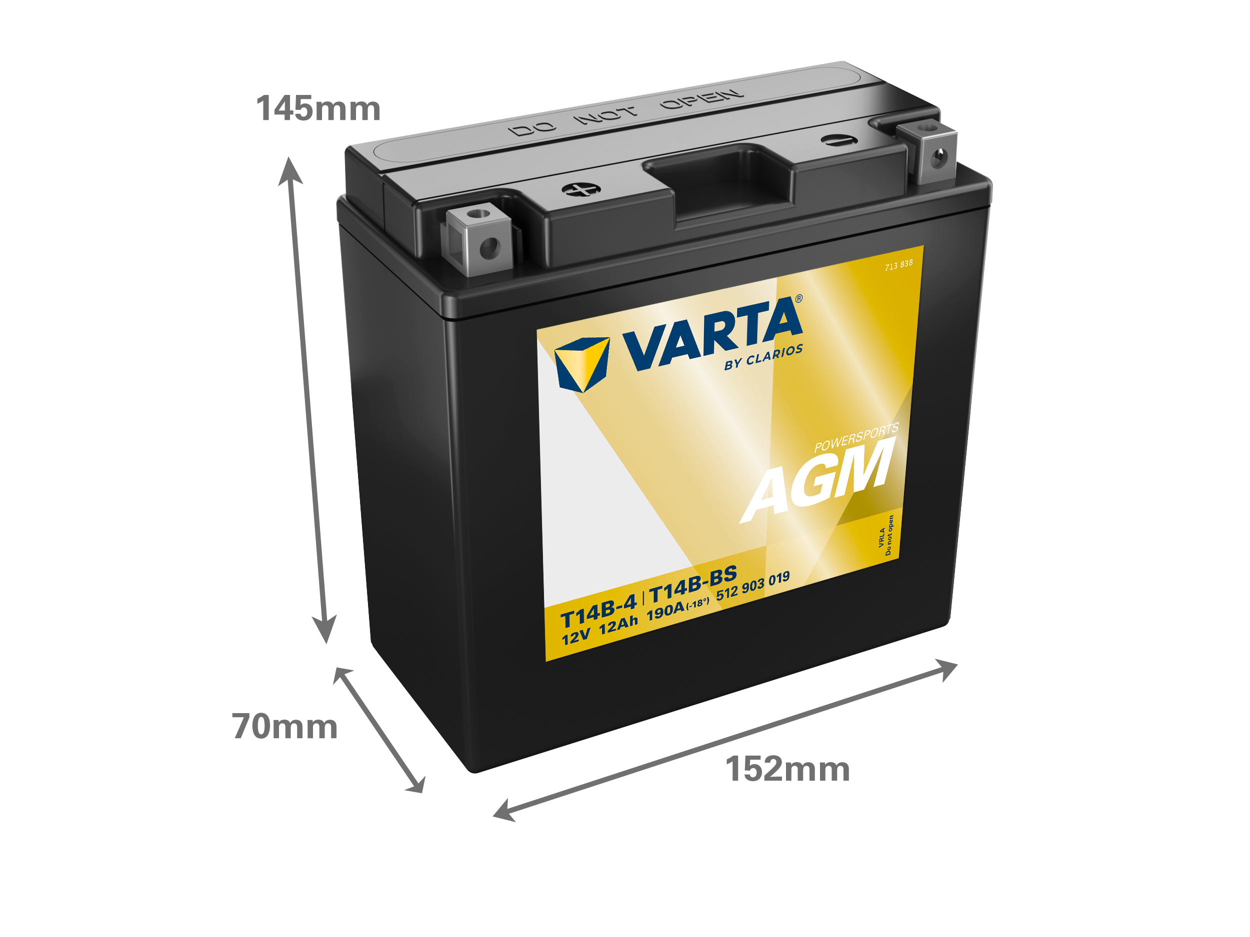 Dimensioni della batteria VARTA 512903019