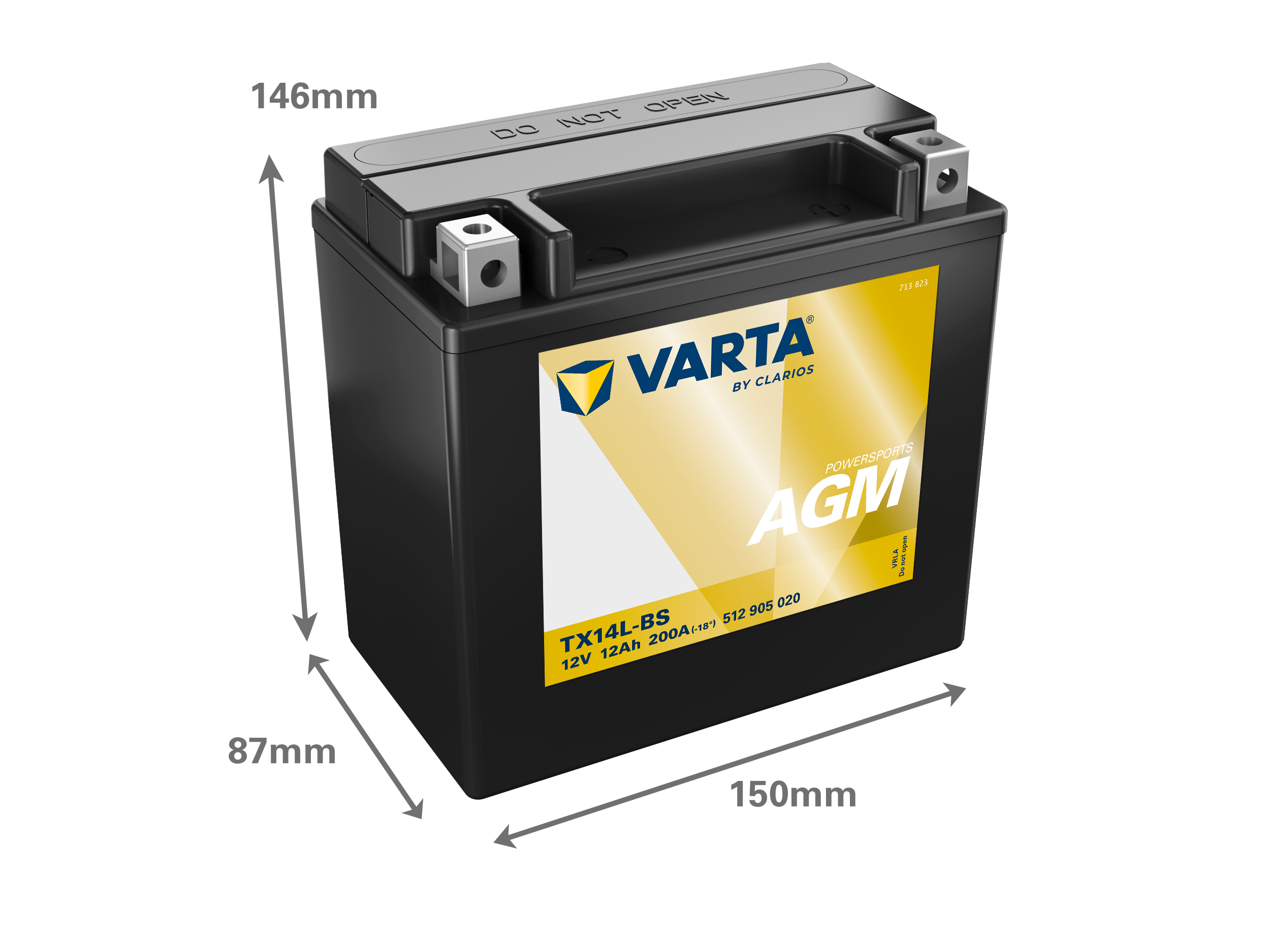 Maße der VARTA 512905020 Batterie