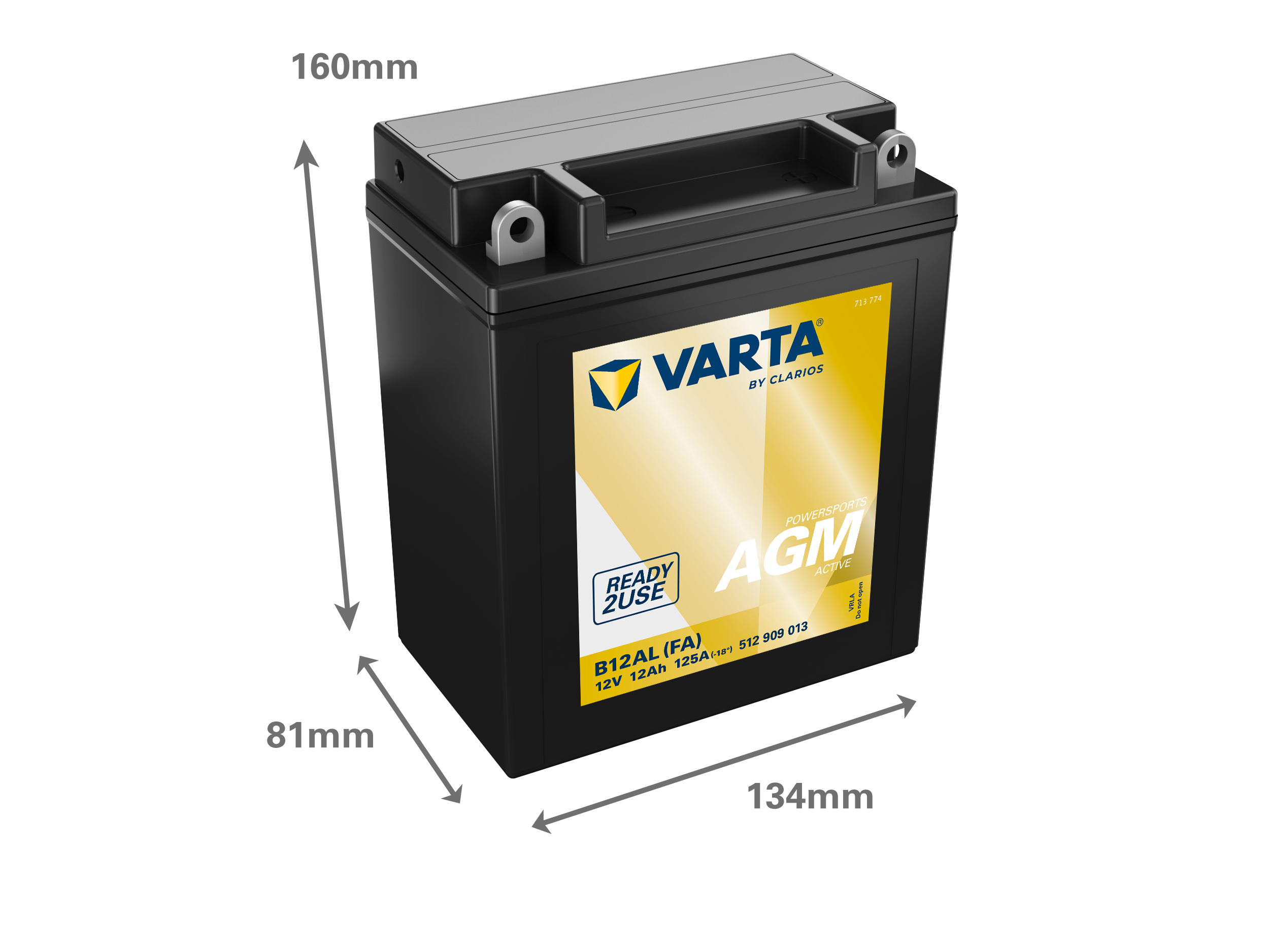 VARTA 512909013 battery dimensions