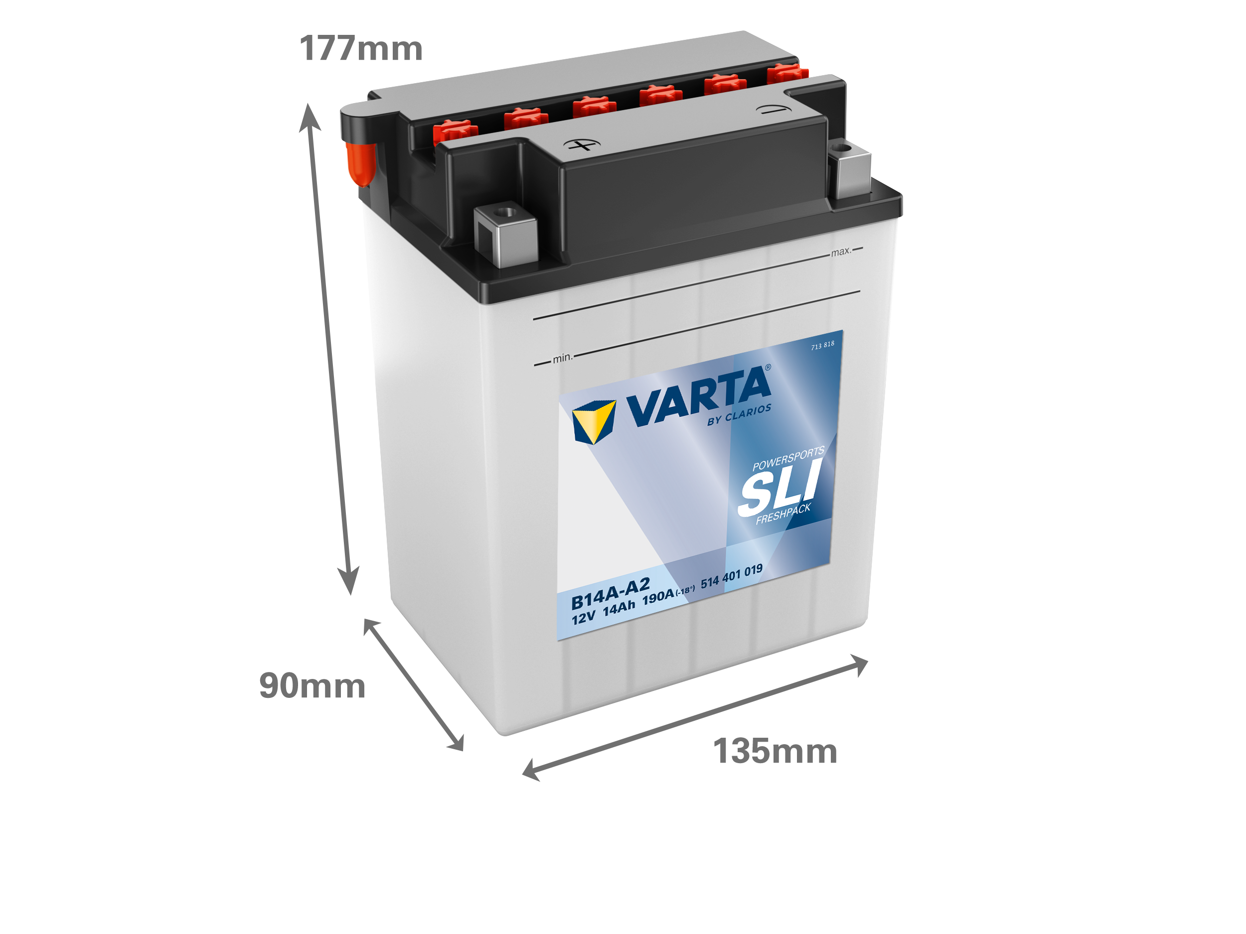 VARTA 514401019 battery dimensions