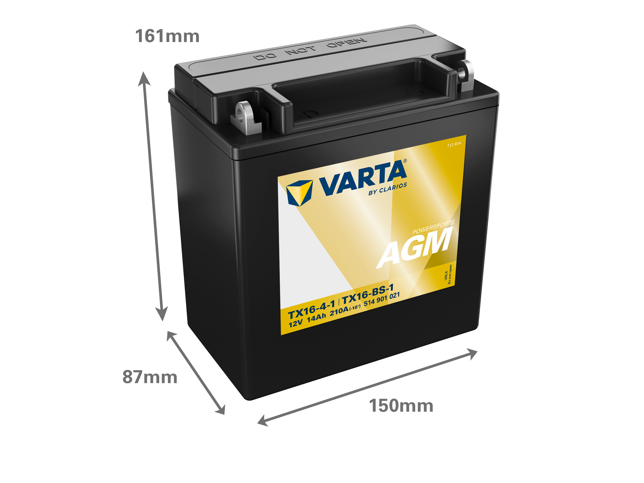 Dimensiones de la batería VARTA 514901021