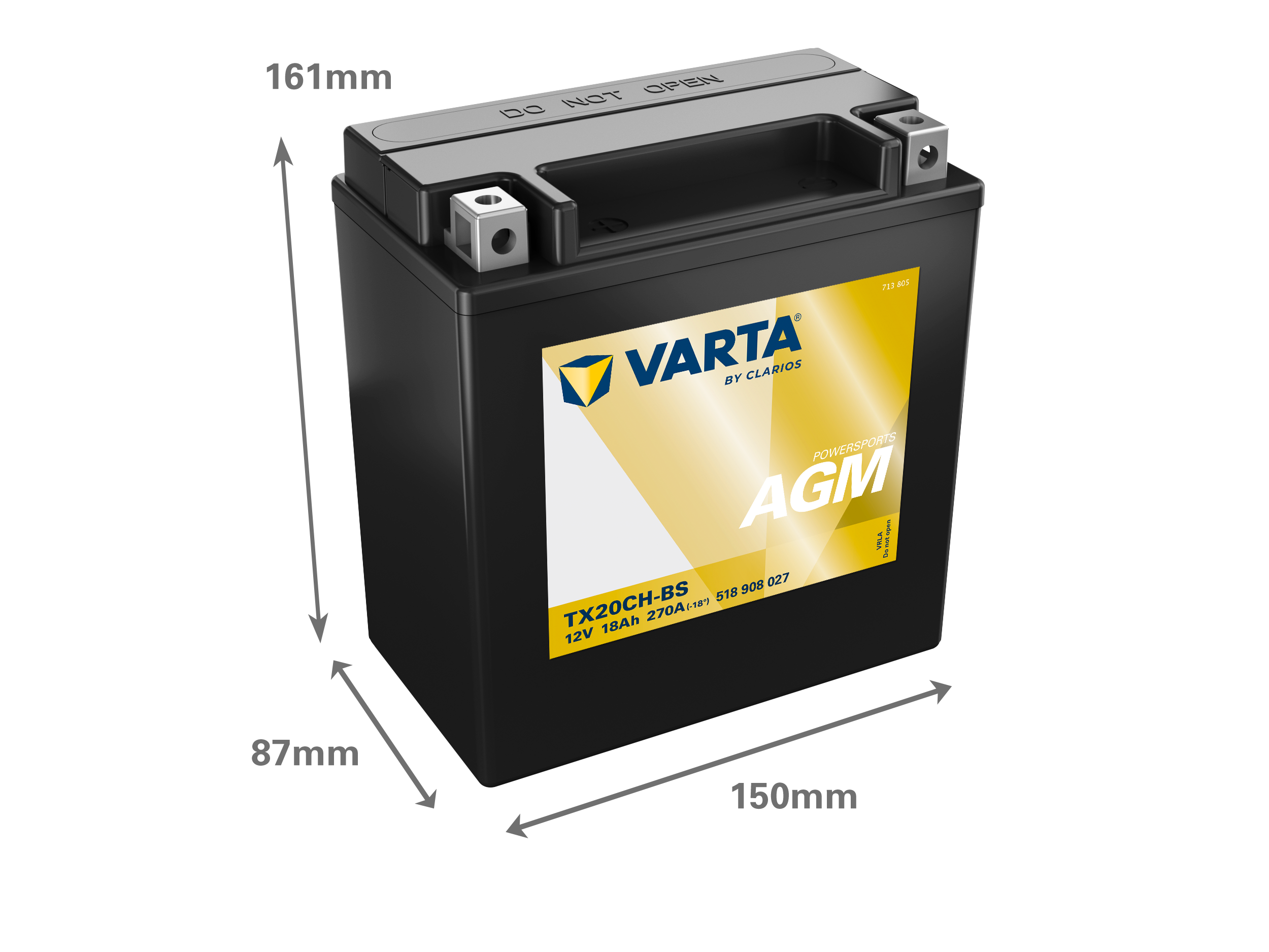VARTA 518908027 battery dimensions