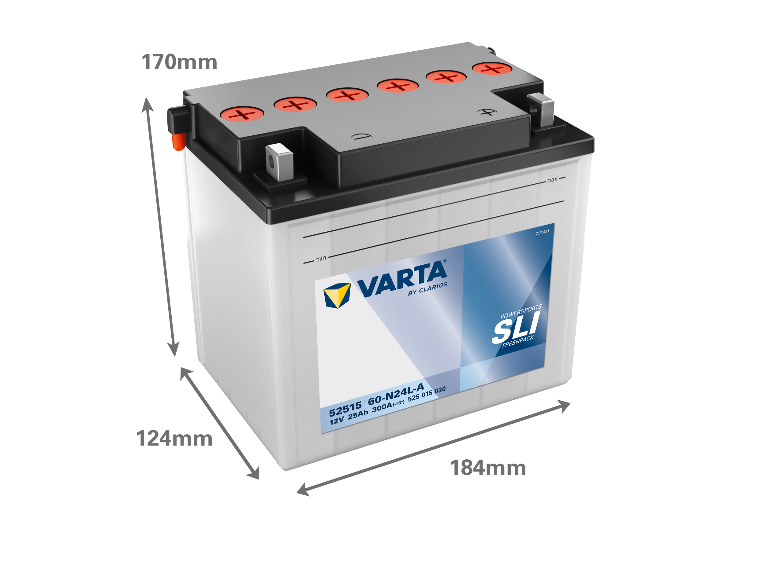 VARTA 525015030 battery dimensions