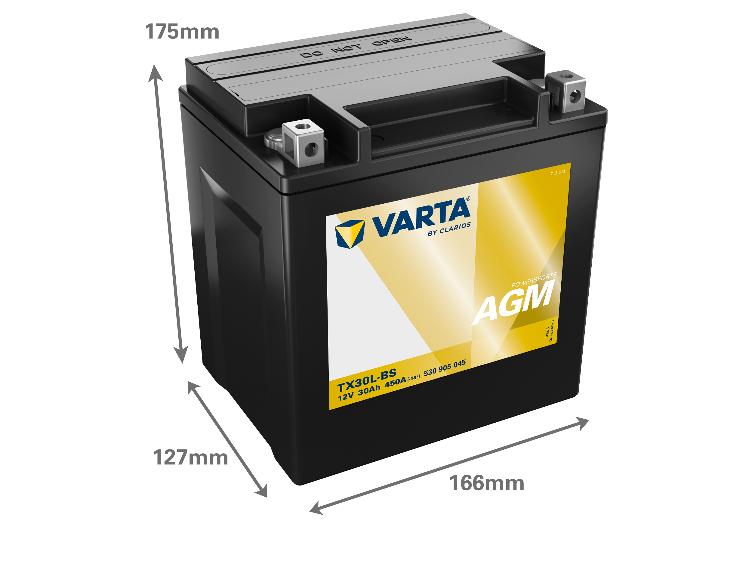 Dimensões da bateria VARTA 530905045