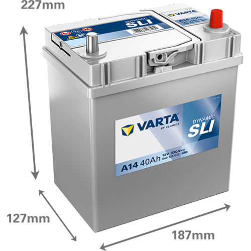 Dimensioni della batteria VARTA A14