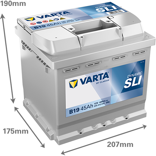 Dimensions de la batterie VARTA B19