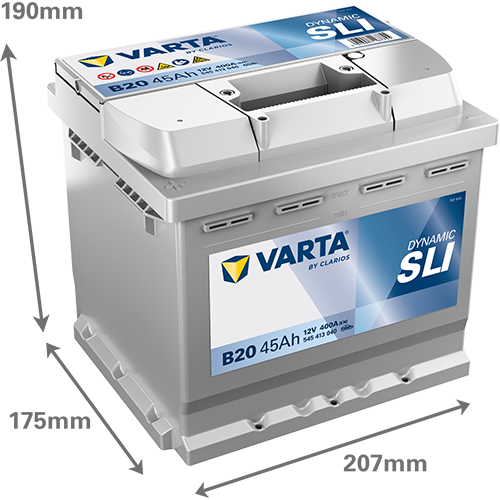 Dimensiones de la batería VARTA B20