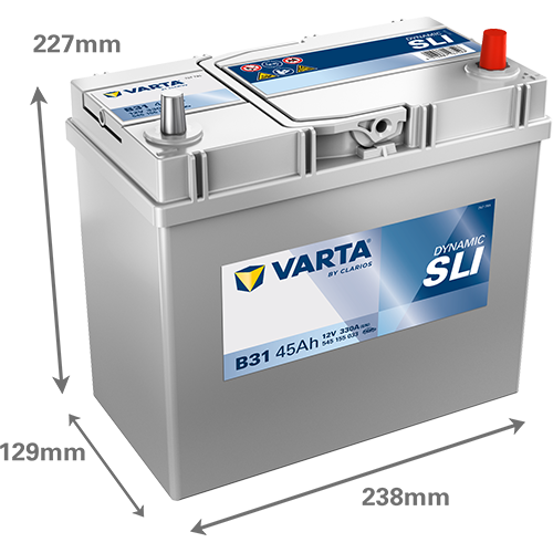 Dimensioni della batteria VARTA B31