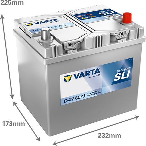 Dimensioni della batteria VARTA D47