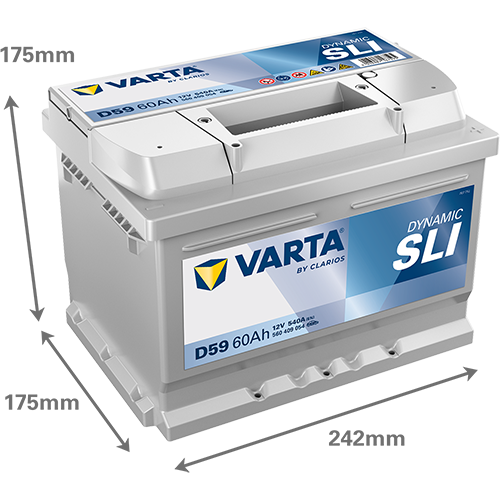 Dimensions de la batterie VARTA D59