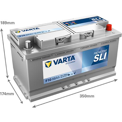 Dimensioni della batteria VARTA F10
