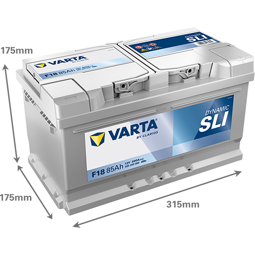 Dimensioni della batteria VARTA F18