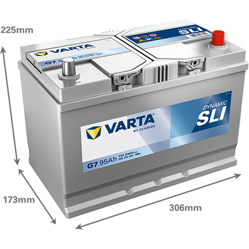 Dimensioni della batteria VARTA G7