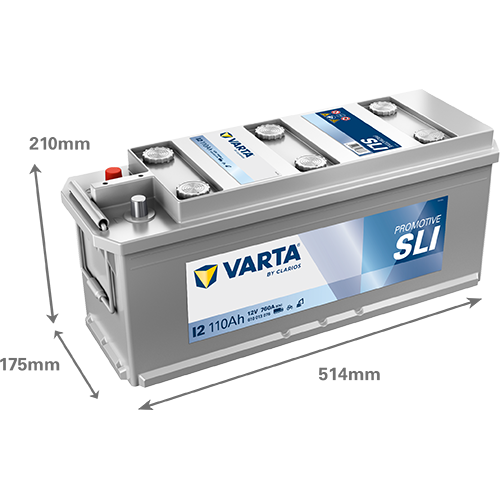 Dimensioni della batteria VARTA I2