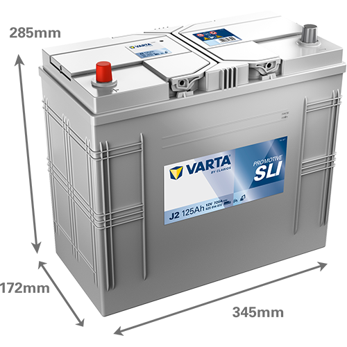 Dimensioni della batteria VARTA J2