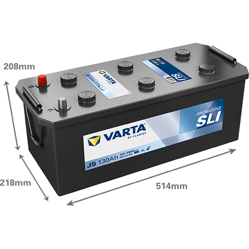 Dimensions de la batterie VARTA J5