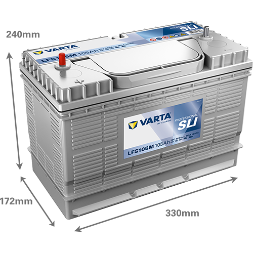 Dimensions de la batterie VARTA LFS105M