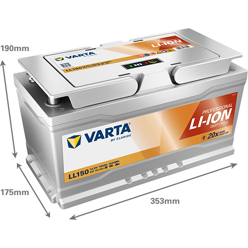Dimensiones de la batería VARTA LL150