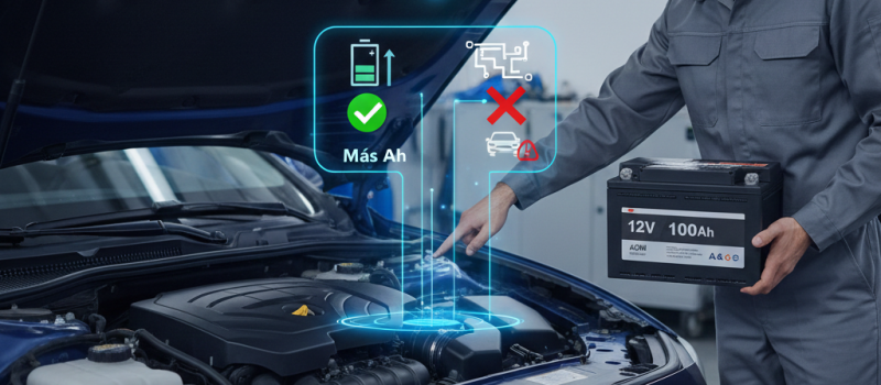 ¿Qué pasa si le pongo una batería de más amperios a mi coche?